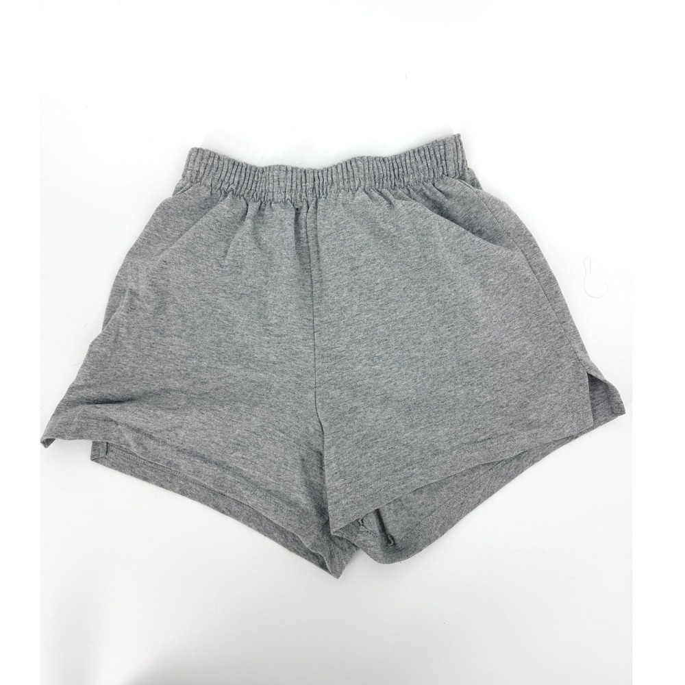 Soffe Heather Gray Jersey Knit Athletic Shorts Junior Small Elastic Waistband